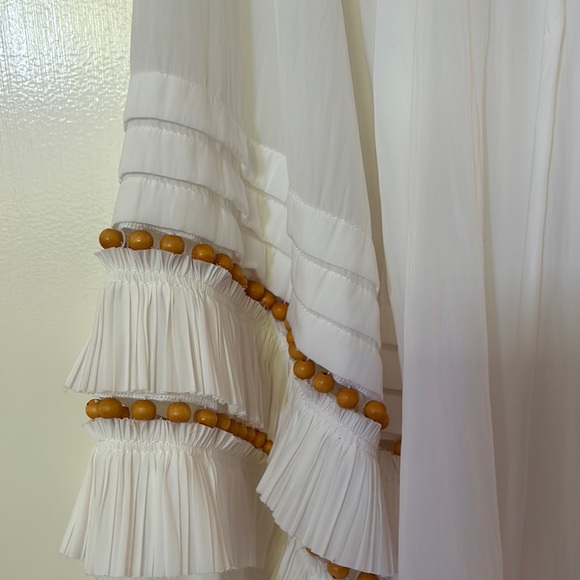 Boho chic - light Ramy Brook White Blouse with Elegant Lace Accents - Picture 4 of 5